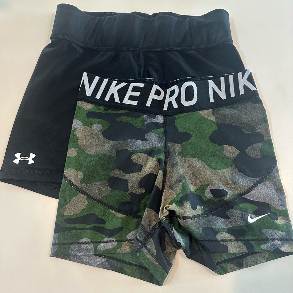Nike and Under Armour shorts
